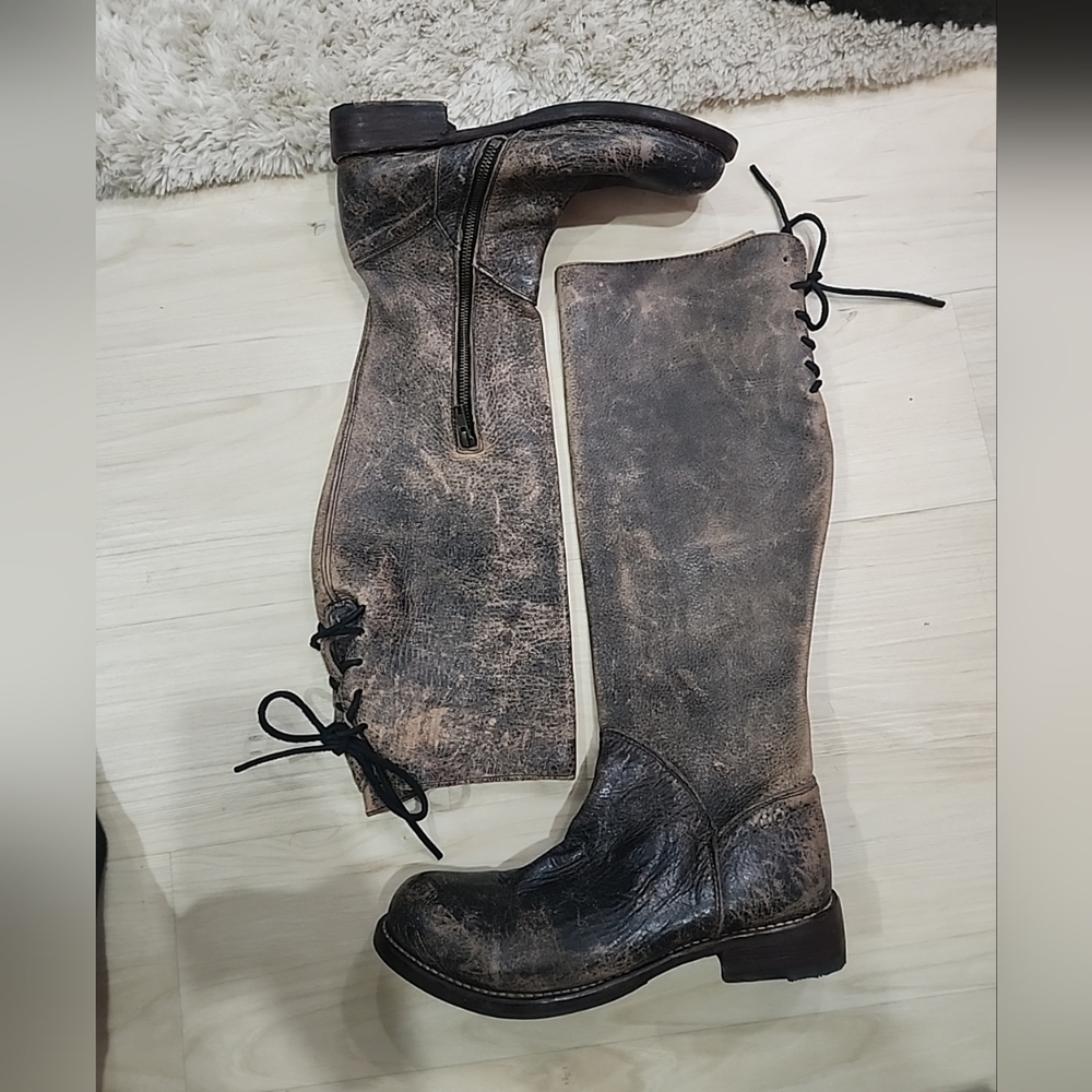 BED STU Manchester II Size 8.5 Distressed Tall LEATHER Cobbler Series Boots